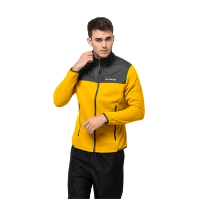 Jack Wolfskin Fleecejacke DNA Block Fleece - warm, an den Schultern winddicht, wasserabweisend - gelb Herren